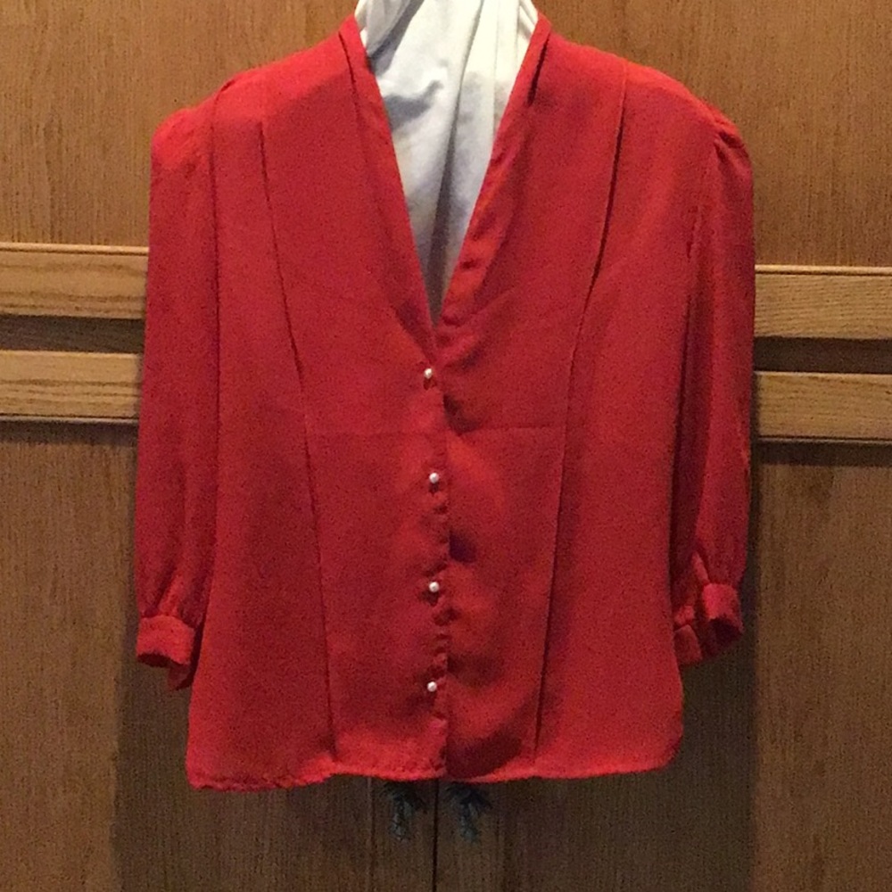 Vintage medium weight Chiffon Dressy Blouse
